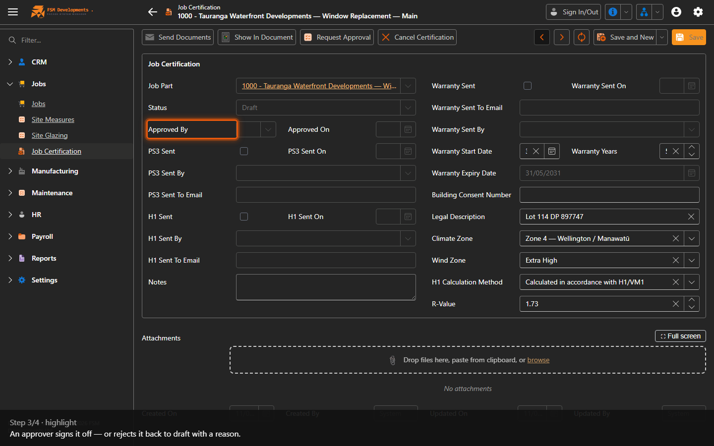 Approve / Reject (toolbar buttons)