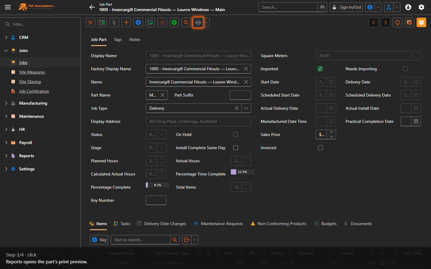 Reports (toolbar button)