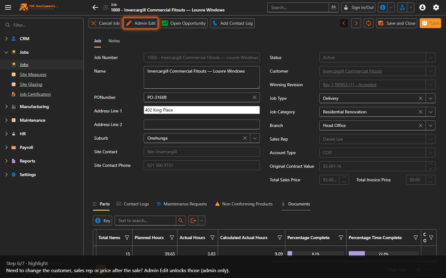 Admin Edit (toolbar button)