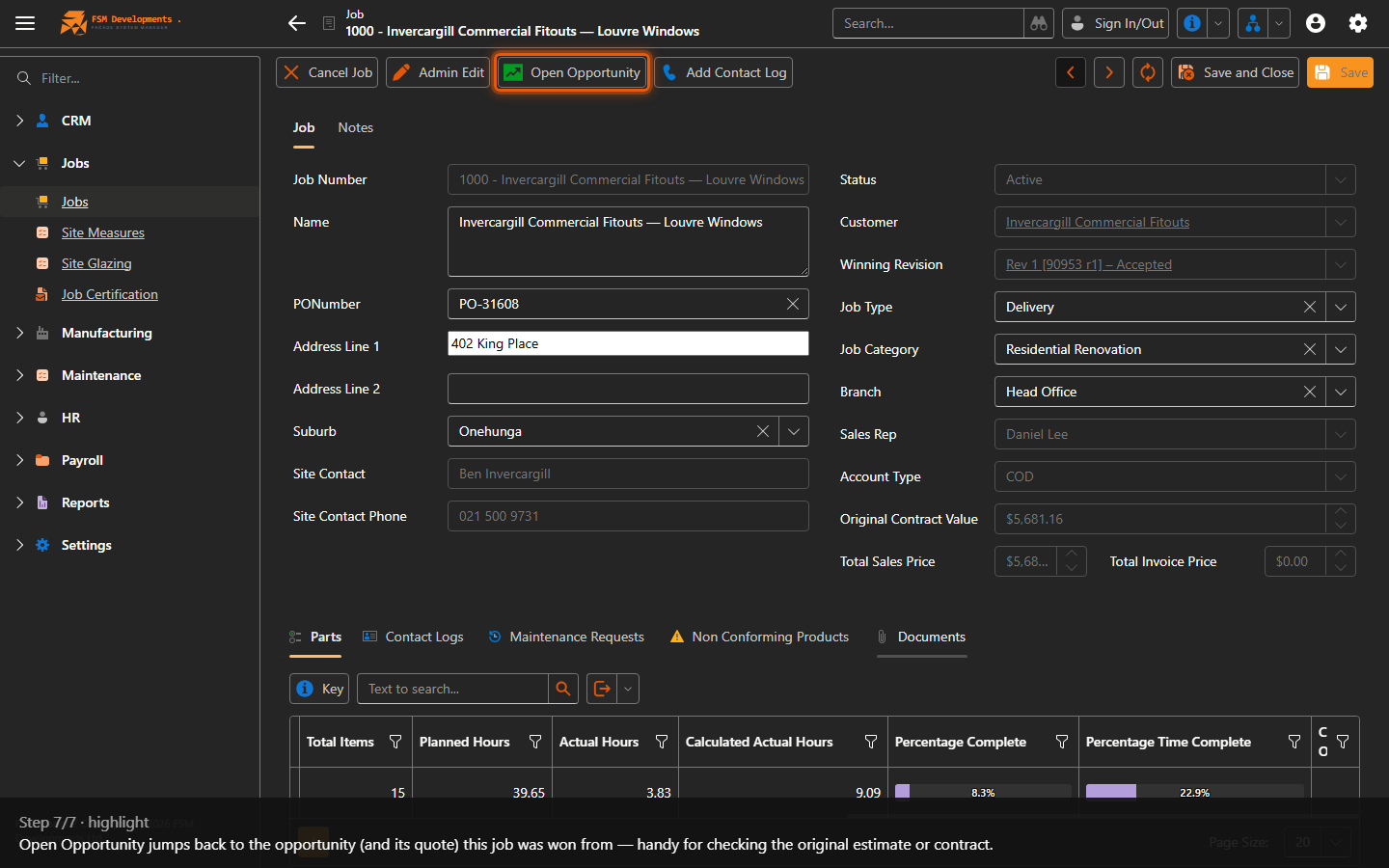 Open Opportunity (toolbar button)