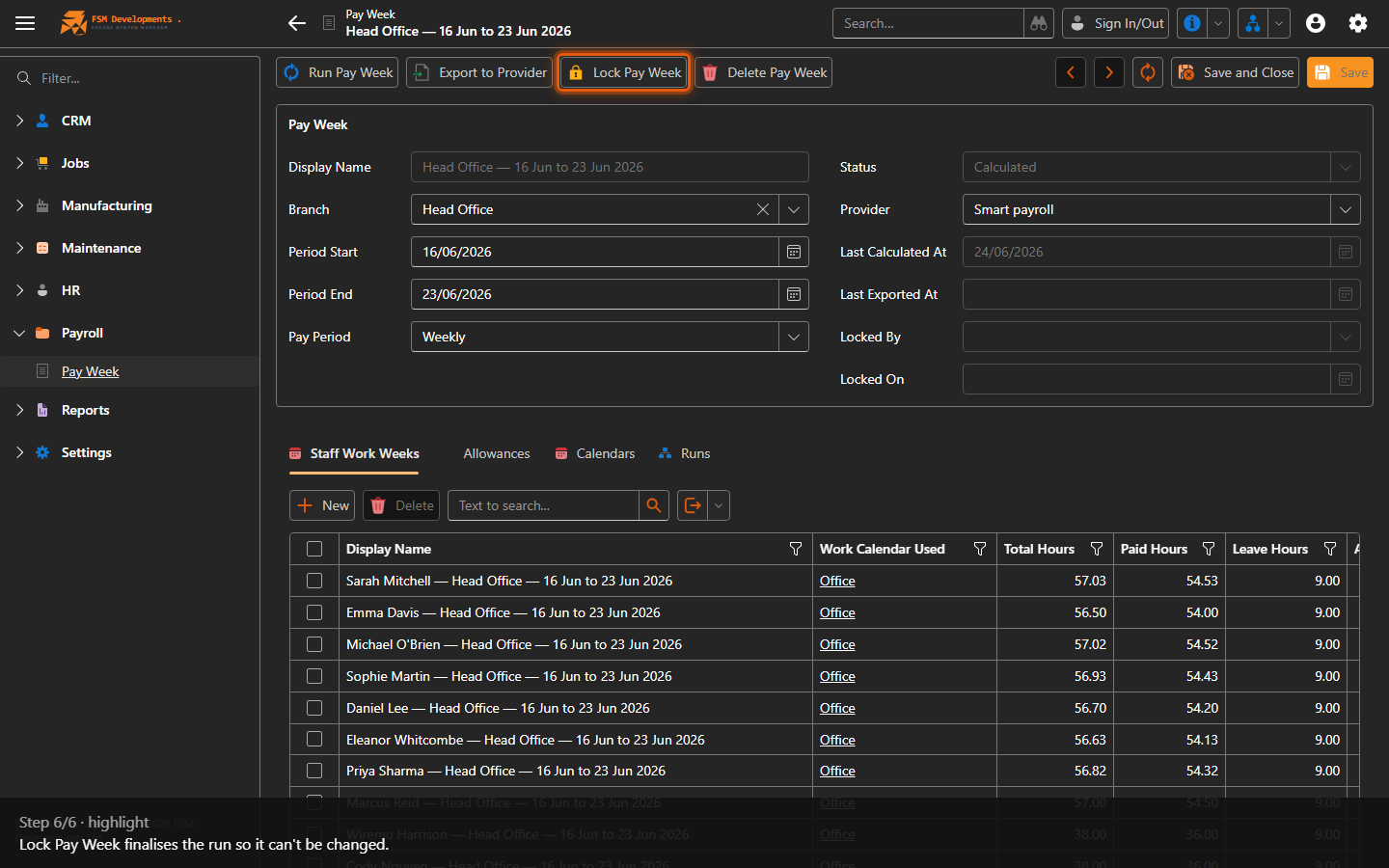 Lock Pay Week (toolbar button)